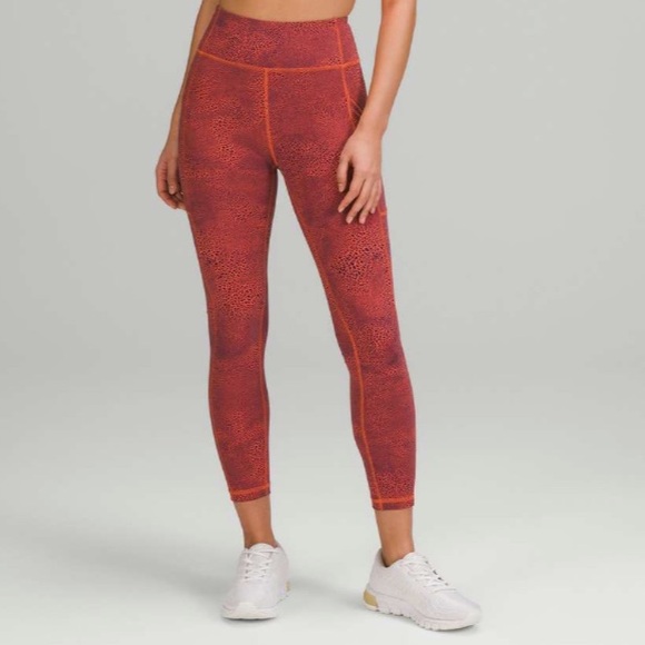 lululemon athletica Pants - Lululemon Invigorate High-Rise Tight 25" Crackle Glaze Vintage Orange Size 4